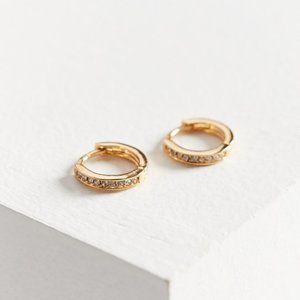 Urban Outfitters 18k Gold Plated Rhinestone Hoops